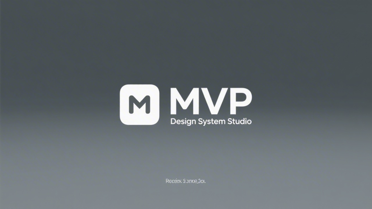 Simple geometric logotype for MVP Design System Studio with clean sans-serif lettering, subtle square mark, and balanced spacing for easy recognition on light backgrounds.